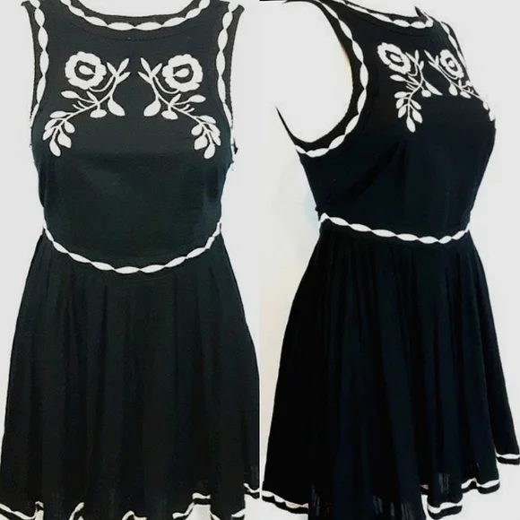 Free People | Dresses | Free People Floral Embroidered Skater Dress Birds  Of A Feather Boho Size 2 | Poshmark
